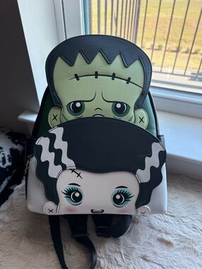 Loungefly Universal Monsters Chibi Frankenstein & Bride Mini Backpack